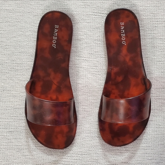 BAMBOO Shoes - Tortoise Shell Sandals NWOT